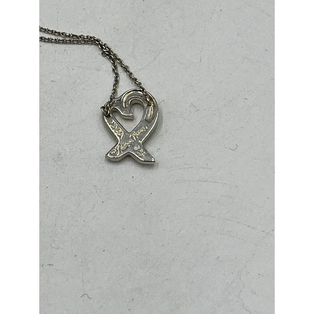 Tiffany & Co. Paloma Picasso 925‎ Sterling Silver Loving Open Heart Necklace